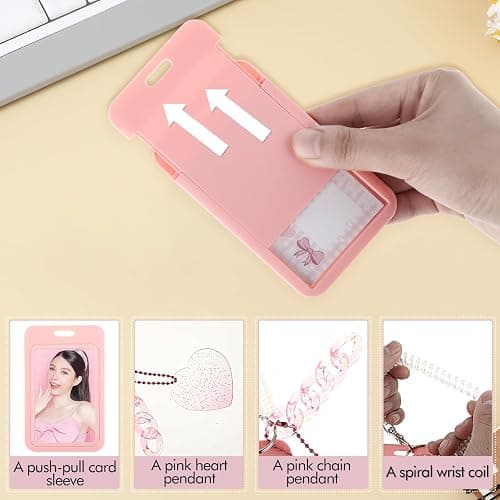 Amaxiu 3" Acrylic Kpop Photocard Holder, Photocard Display Frame Kpop Photocard Stand Kpop Photocard Organizer with Keychain thumbnail 3