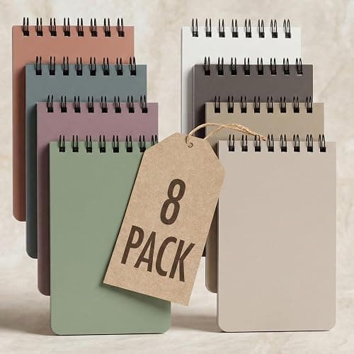 ZICOTO Aesthetic Pocket Notebooks Set Of 8 - Small 3x5 Spiral Notepads With Lined Pages - The Perfect Little Mini Note Pads to Stay Organized and Boost Productivity at Work or School - Image 1