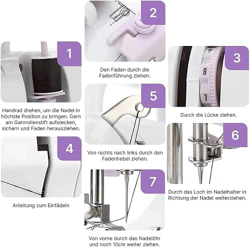 Mini machine à coudre pour débutants par MARIG - Petites machines à coudre électriques portables avec 2 vitesses 12 motifs de points intégrés thumbnail 9