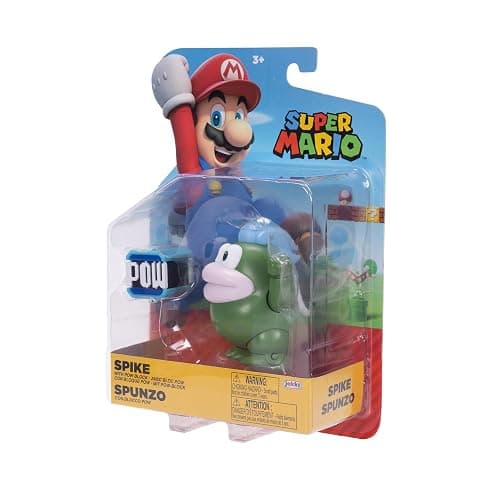 Nintendo Super Mario 4-Inch Spike Poseable Figure with Pow Block Accessory. Ages 3+ (Officially licensed) thumbnail 9