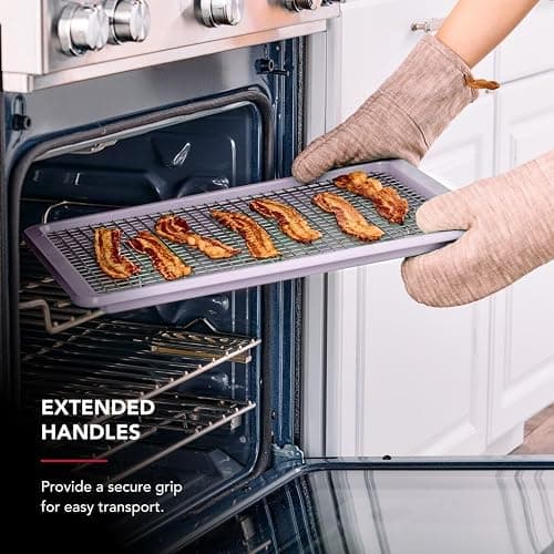 KitchenAid 13 x 18-In Nonstick Aluminized Steel Baking Sheet, Dishwasher Safe, Wildflower thumbnail 4