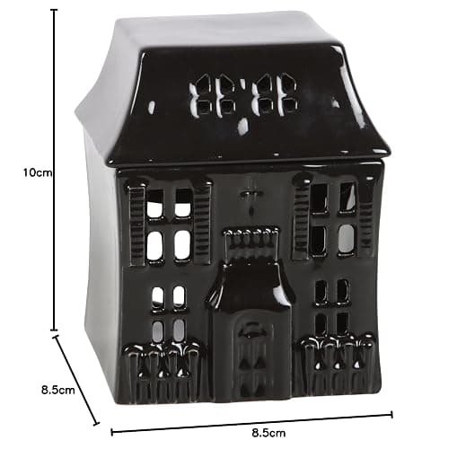 Gothic Decor Oil Burner - Haunted House Tealight Holder for Spooky Style Home Decor and Eerie Shadows Oil Warmer - Create a Bewitching Atmosphere with this Candle Holder thumbnail 3