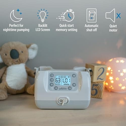 Dr. Brown's Customflow Hospital Strength Double Electric Breast Pump with Adjustable Settings, includes Breast Milk Collection Bottles, Flanges & Other Pumping Essentials - Breast Pump Gift Set thumbnail 5