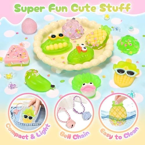 NINAOR Squeeze Squishy Toys for Kids, 12Pcs Fruit Vegetables Sensory Fidget Toys, Easter Egg Fillers Party Favors Treasure Box Toys for Classroom Stress Relief Gifts Travel Cute Stuff for Boys Girls thumbnail 5