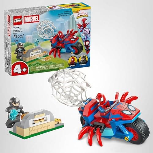 LEGO Marvel Spidey and His Amazing Friends Spidey on his Motorcycle vs. Rhino Building Toy for Kids - Super Hero Pretend Playset for Preschool Boys & Girls, Ages 4+ - Gift Idea for Birthdays - 11206 thumbnail 7