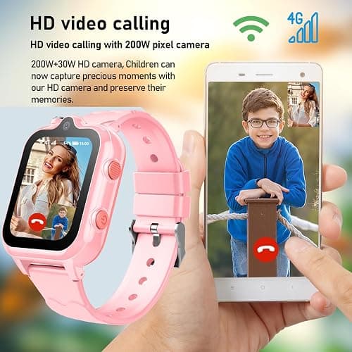 DDIOYIUR Smart Watch for Kids, 4G Phone Calling Text Messaging Child Phone Smartwatch with WiFi, Voice Video Chat, Bluetooth, Alarm, Pedometer, Wrist Watch for 4-16 Boys Girls Birthday Gifts. thumbnail 2