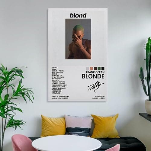 K5VZ7 X9Q Frank Ocean BLONDE Canvas Poster Wall Decorative Art Painting Living Room Bedroom Decoration Gift Unframe-style08x12inch(20x30cm) - 08x12inch(20x30cm) - Unframe-style thumbnail 6