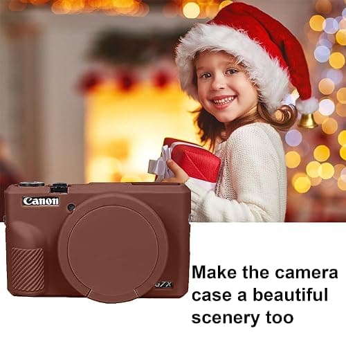 Leayjeen Silicone Protective Case Compatible with Canon G7X Mark III Digital Camera with Detachable Lens Cover and Silicone Soft Shell Design (Coffee Brown) thumbnail 5