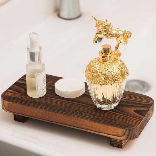 FLYIEE Wood Risers for Decor Display, Bathroom Counter Sink Decor, Dish Soap Tray Wood Tray for Kitchen Counter, Small Wooden Soap Stand, Wood Soap Pedestal, Soap Dispenser Stand Modern Farmhouse thumbnail 5