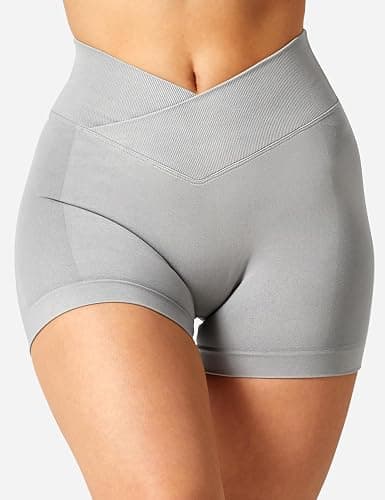 YEOREO Scrunch Butt Workout Shorts Women 3.5" Seamless V Cross Waist Sport Gym Amplify Shorts thumbnail 5