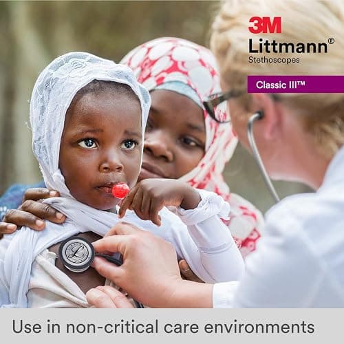 3M Littmann Classic III Monitoring Stethoscope, 5633, More Than 2X as Loud, Weighs Less, Stainless Steel Chestpiece, 27" Pearl Pink Tube - Pearl Pink Tube - Stainless-Finish Chestpiece thumbnail 8