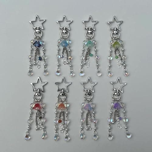 Agromusk Jellyfish Keychain,Cute Y2K Car Keychains for Women Girls Jellyfish Bag Charms Purse Accessories Star Jelly Decor thumbnail 2