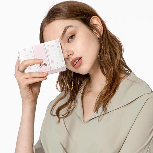Modacarry Small Wallet Floral Coquette Bow Wallet Cute Wallet ID 7 Credit Card Slots for Women Girls (PINK) thumbnail 6