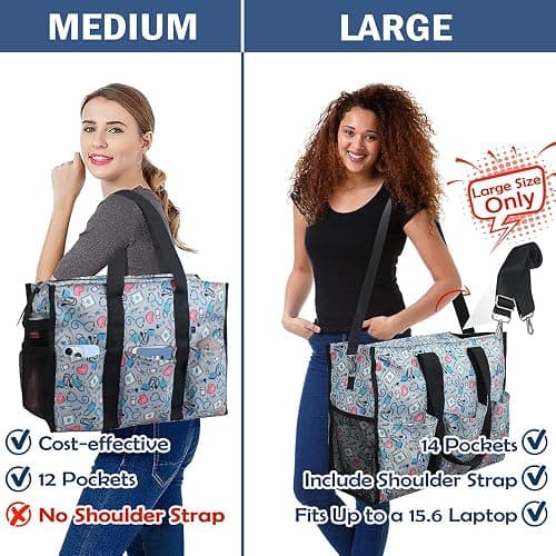 ABAMERICA Nurse Bags for Work Nursing Bag Multiple Pockets Waterproof Organizing Zip Top Clinical Bag for Nursing Students thumbnail 2