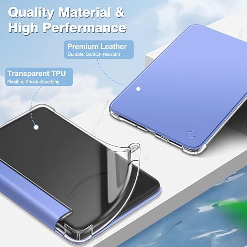 Fintie Slim Case for 6" Kindle (11th Generation-2024/2022 Release), Ultra Clear Soft Flexible Transparent TPU Back Cover Light Shell Auto Wake/Sleep for Kindle 2024/2022 11th Gen, Ultramarine thumbnail 4