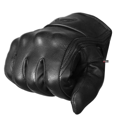 Jackets 4 Bikes Motorcycle Gloves - Premium Leather for Men Women, Touchscreen, Non-Slip, Motorbike Cruiser Street Biker Protector Glove thumbnail 2
