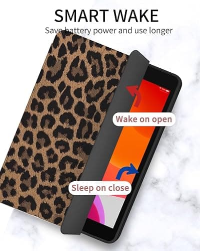 Fycyko Compatible with iPad (A16) 11th Generation 11 Inch 2025 Case, Slim Stand Cover for iPad 10th 10.9 Inch 2022 with Pencil Holder & Tip Covers, Cute Leopard Pattern Protective Cases - Brown thumbnail 7