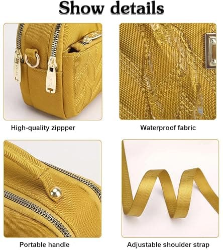 Quilted Small Crossbody Purse for Women Mini Shoulder Bag Cellphone Wallet Purses thumbnail 7