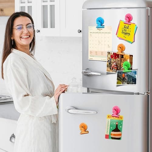 Junarter 40 Pack Magnetic Clips Heavy Duty, Colorful Magnet Clips for Fridge, Refrigerator Magnets, Strong Magnetic Clip, Scratch Free Magnets with Clip for Whiteboard, Refrigerator, Locker thumbnail 2