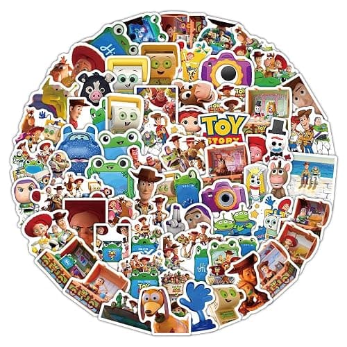 100Pcs Toy Cartoon Movie Story Sticker Bundle, Cool Vinyl Decals for Laptop, Water Bottle, Phone, Skateboard, Luggage, Bicycle, Guitar, DIY Gift for Fans (Toy1) - Image 1