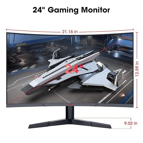KOORUI 24 Inch Gaming Monitor - FHD 1080P Curved Monitors 180Hz VA, Built-in Adaptive Sync with 1ms, 1500R with Ultra-Thin, HDMI X2 / DP, VESA Compatible, Tilt Adjustable, Eye Care 24E6CA thumbnail 6
