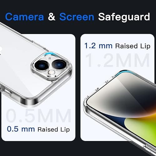 JETech Case for iPhone 14 6.1-Inch, Non-Yellowing Shockproof Phone Bumper Cover, Anti-Scratch Clear Back (Clear) thumbnail 5