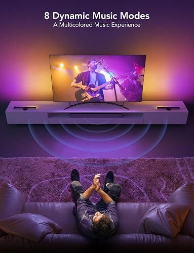 Govee RGBIC Light Bars, 15 Inches WiFi TV Backlight Suitable for 45-70 inch TVs, Smart Light Bars with Multiple Placement Options, Work with Alexa and Google Assistant, Black thumbnail 7