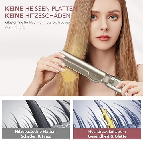 Glätteraufsätze für Shark FlexStyle Luftstyler, Airflow Technologie ohne Heizplatten, Gleichzeitiges Trocknen und Glätten mit Luftstrom, Reduziert Hitzeschäden, Champagner thumbnail 3