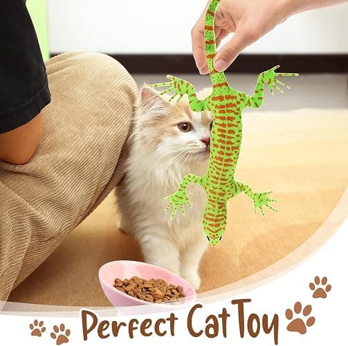 CiyvoLyeen Lizard Catnip Toys Chew Bite Resistant Toys for Indoor Cats Boredom Relief Teeth Cleaning Interactive Funny Cute Kitten Cat Lover Gifts Christmas Birthday Presents Set of 4 thumbnail 4