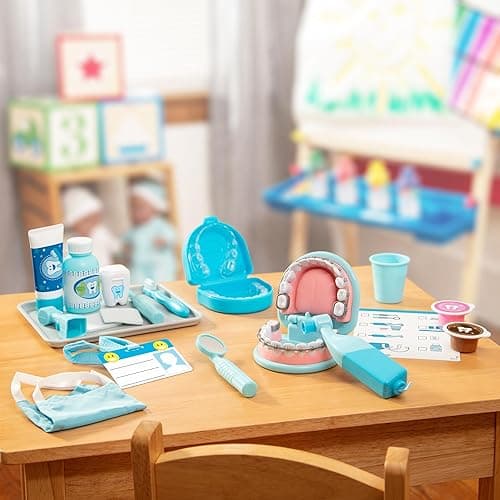 Melissa & Doug Super Smile Dentist Kit with Pretend Play Set of Teeth and Dental Accessories (25 Toy Pieces) Pretend Dentist Play Set, for Kids Ages 3+ thumbnail 10