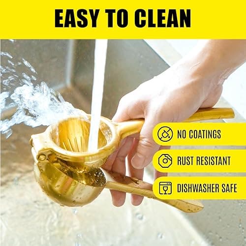 SHIKORI Lemon Squeezer, Large Heavy Duty Handhelp Juicer for Lemon, Stainless Steel Hand Press Citrus Juicer, Lime Squeezer Bar Tool, Manual Citrus Press (Gold) thumbnail 7