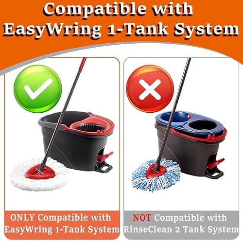 Spin Mop Head Replacement for Ocedar Easy Wring 1-Tank Mop Head for O Cedar | Spin Mop Refills, Mop Base, Scrubber Mop Head for O-Cedar, 40% More Cleaning Power, Reusable, Easy-to-Replace Mop Replace thumbnail 5