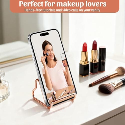 Qomamount Business Card Holder,Cute Heart-Shaped Metal Card Display Stand,Vertical Desktop Name Card Organizer,Small Phone Stand & Photo Holder for Office,Wedding,Reception,Exhibition(Rose gold) thumbnail 4