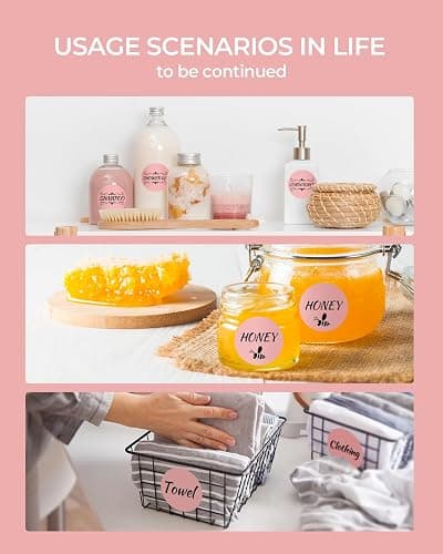 MUNBYN 2 Inch Pink Circle Thermal Sticker Labels, Self-Adhesive Round Direct Thermal Labels for Logo Design, QR Code, 750 Sheets/1 Roll thumbnail 6