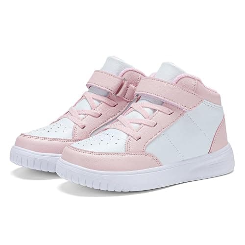 RTOUNT Kids Trainers Boys High Top School Tennis Sneakers for Girls Running Adjustable Strap Shoes thumbnail 7