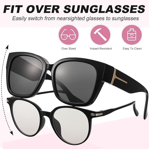 JATEBI 3 Pack Oversized Over Glasses Sunglasses for Women Men Polarized Fit Over Sun Glasses UV400 Protection thumbnail 6
