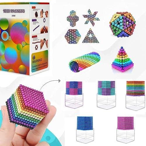 Generic Magnetic-Balls 1000pcs! Magnets Building Desk Toy for Stress Relief, Moldable into Countless Shapes, Multicolor, Unisex-Adults thumbnail 4