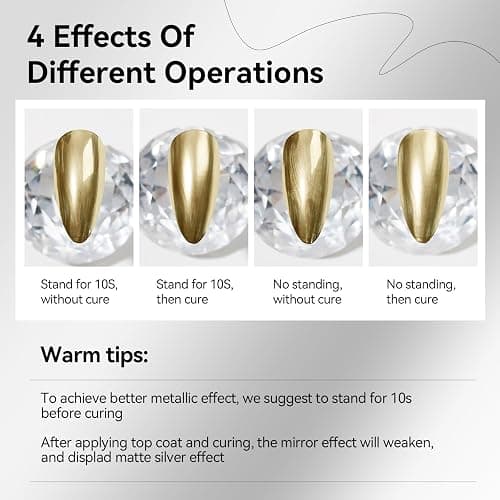 MIZHSE 2PCS Gold and Silver Metallic Gel Liner Nail Art 3D Mirror Gel Paint, Metal Chrome Glossy Painting Drawing Line Swirl, French Nail Design Dotting Soak off Manicure Set Nail Art for Home Salon thumbnail 4