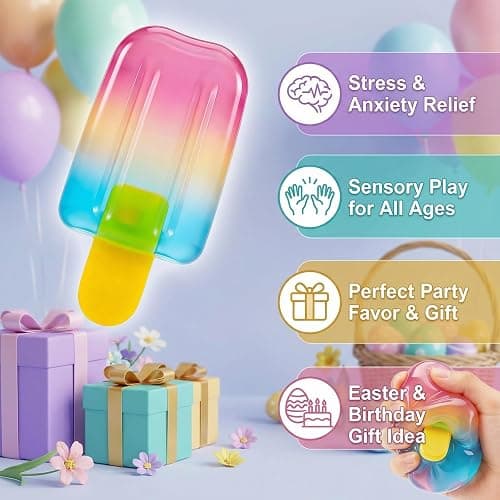 Ice Cream Squeeze Squishy,Summer Party Favors for Kids Adults,Soft Sensory Fidget Toy for Stress & Anxiety Relief,Birthday Gift & Classroom Rewards thumbnail 3