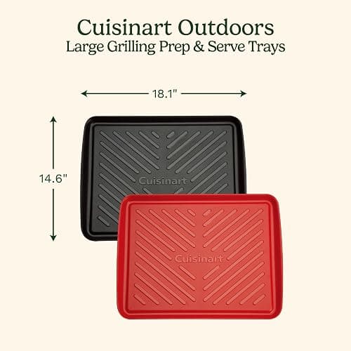 Cuisinart CPK-210 Grilling Prep and Serve Trays, Black and Red Large 18” x 14.5” thumbnail 3