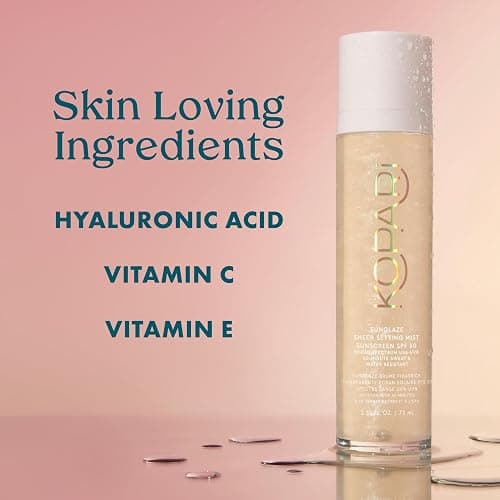 Kopari Sunglaze Sheer Setting Mist Sunscreen SPF 50, Weightless, Fast Drying, Ultra-Fine Setting Spray, Made With Hyaluronic Acid, Sets Makeup For A Hydrated, Dewy Finish, 2.53 fl oz thumbnail 7