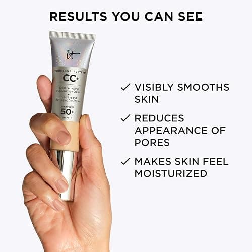 iT COSMETICS, CC+ Cream e Fondotinta Anti-età, Alta Coprenza, Waterproof, Finish Naturale, Formula con Peptidi, Collagene e Vitamine, Your Skin But Better thumbnail 6