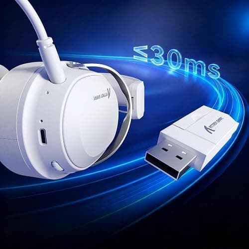 ATTACK SHARK L30PRO Wireless Gaming Headset, 7.1 Surround Sound 50mm Bio-Treiber, 3-Modus 2.4G/BT 5.3/Kabelgebundene Kopfhörer mit Abnehmbarem Mikrofon für PC/PS/Xbox/Switch, 84H Spielzeit-Weiß thumbnail 9