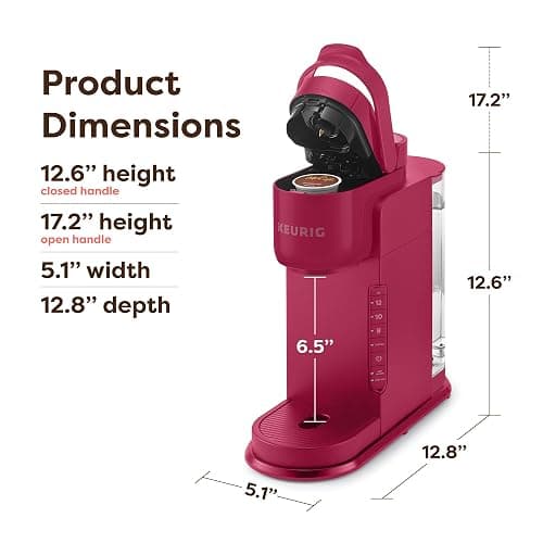 Keurig K-Express Single Serve K-Cup Pod Coffee Maker, 3 Brew Sizes, Strong Button Feature, 42oz Removable Reservoir, Holiday Berry thumbnail 2