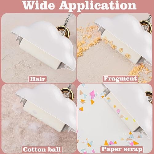 Mini Travel Lint Roller, Reusable Pet Hair Remover for Clothes with 150 Refillable Sheets (White) thumbnail 5