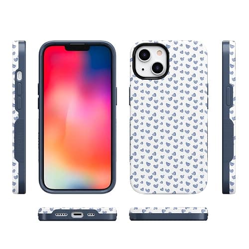Casely iPhone 13 Case | Lovebug | Blue Hearts | Bold Protective Design | Compatible with MagSafe thumbnail 6