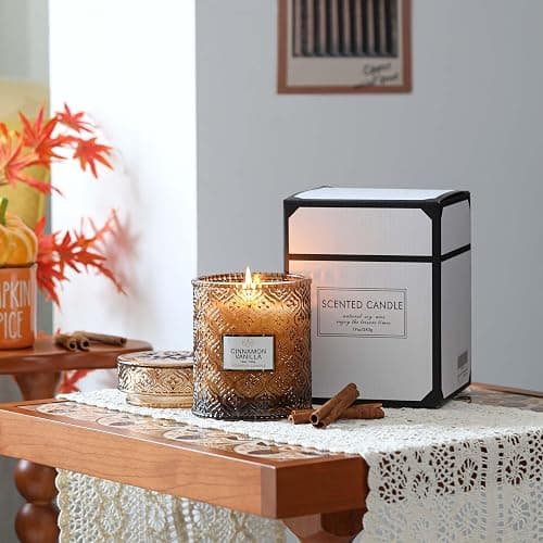 Fall Candle, Cinnamon Vanilla Spice Candles, 19oz Large Candle | Fall Scented Candles Gifts for Women, Thanksgiving Table Centerpiece, Farmhouse Autumn Decorations for Harvest Home Decor thumbnail 5