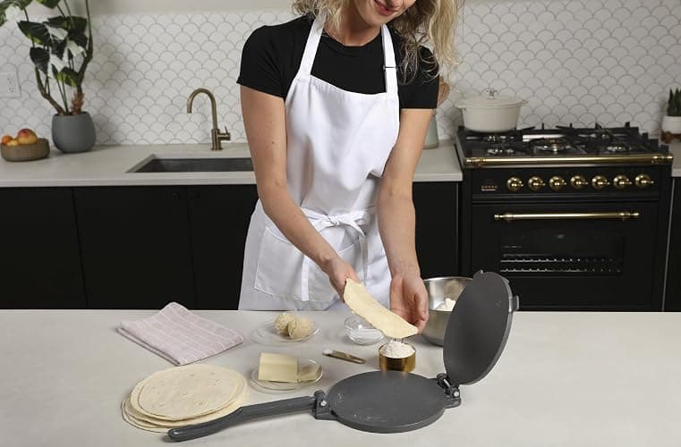 Alpha Living Tortilla Press – 8 Inch Cast Iron Quesadilla Maker – Heavy Duty Empanada Maker Press – Cast Iron Tortilla Maker for Kitchen, Home Use thumbnail 6