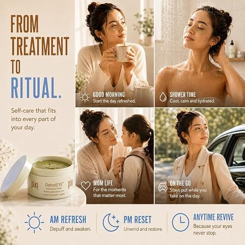 Pixi DetoxifEYE Depuffing Hydrogel Under-Eye Patches, Cucumber, Hyaluronic Acid & Caffeine For Puffy Eyes and Dark Circles, Hydrate Eye Area, 30 pairs, 60 Patches thumbnail 3