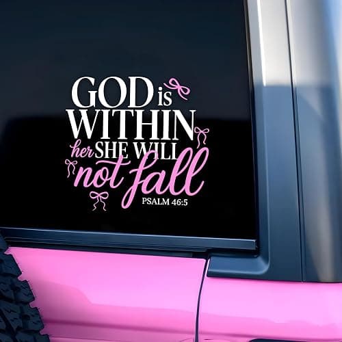 God is Within her She Will Not Fall Car Decal - Image 1